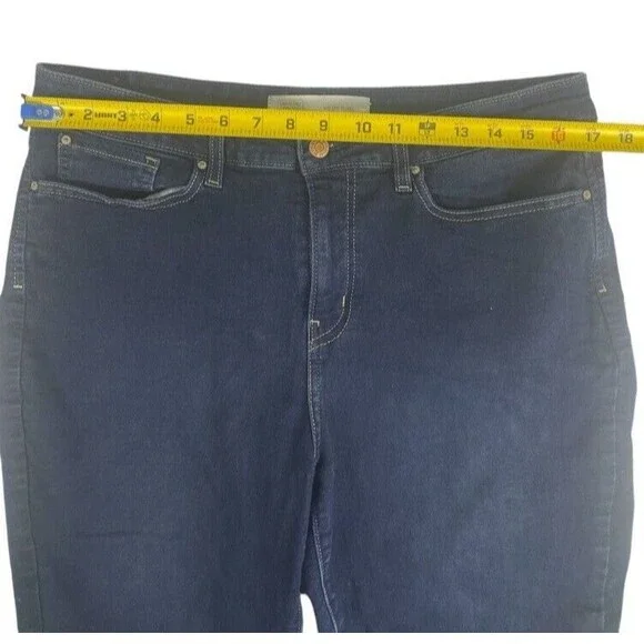 Signature Levi Strauss Gold Mid-Rise Stretch Skinny Dark Wash Jeans 16 Short - Picture 5 of 15